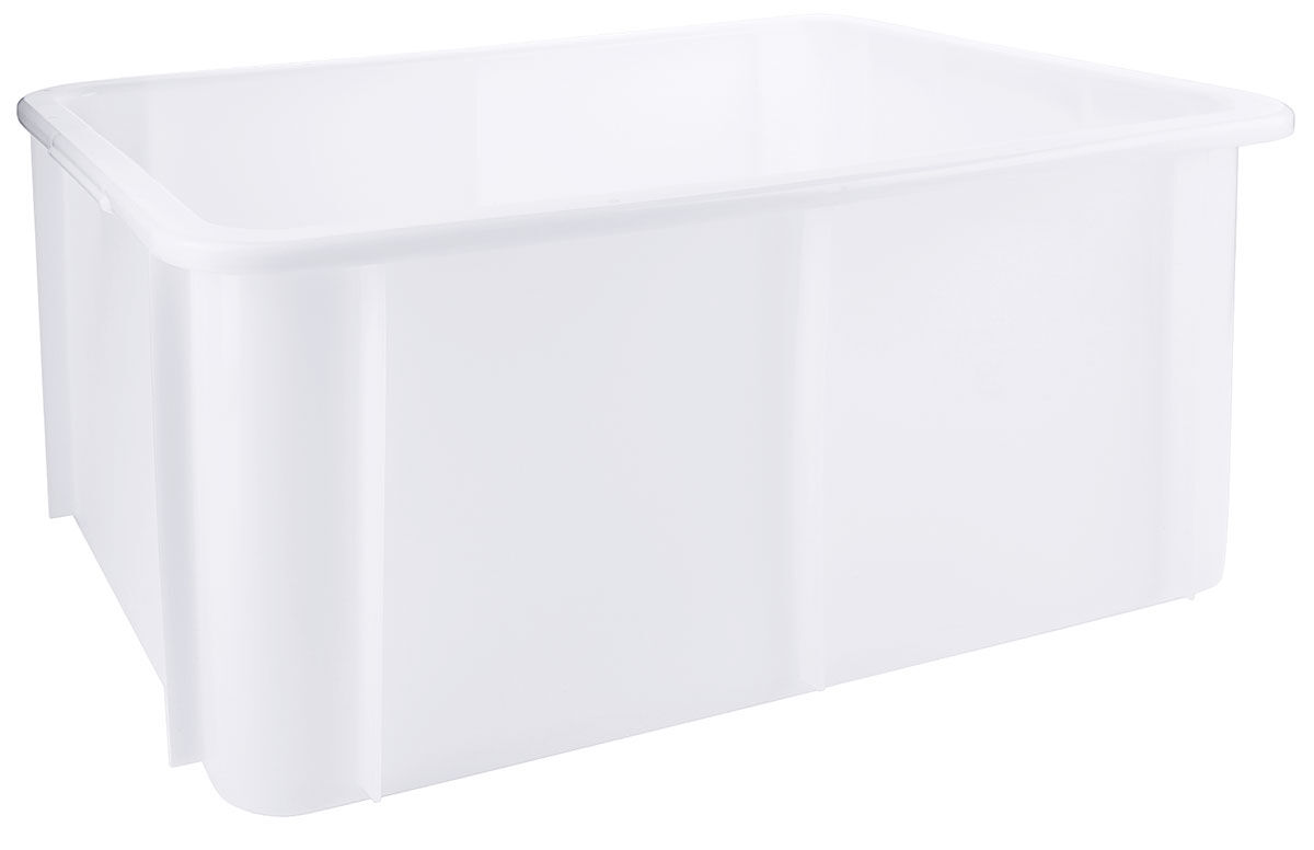 Stapelkasten 60 ltr., 600 x 400 mm, Lebensmittelecht, HD-PE weiß
