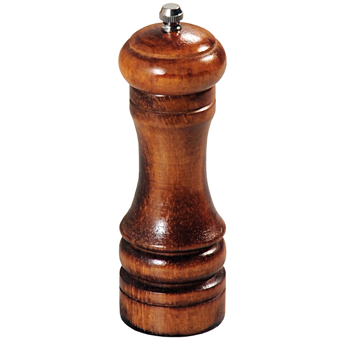 Salz-/Pfeffermühle, Höhe 16,5 cm, Gummibaumholz braun lackiert